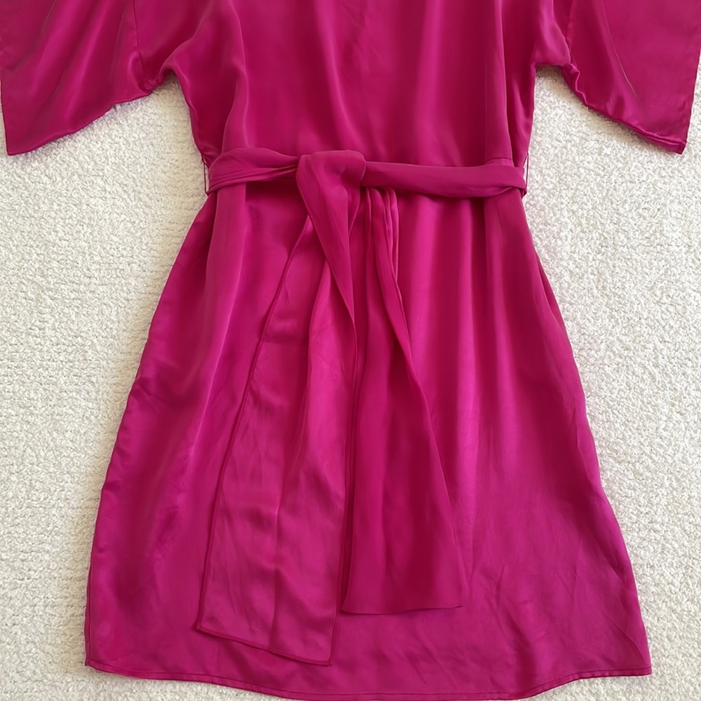 TALBOTS KIMONO SLEEVES 100% SILK POPOVER DRESS - Picture 10 of 16